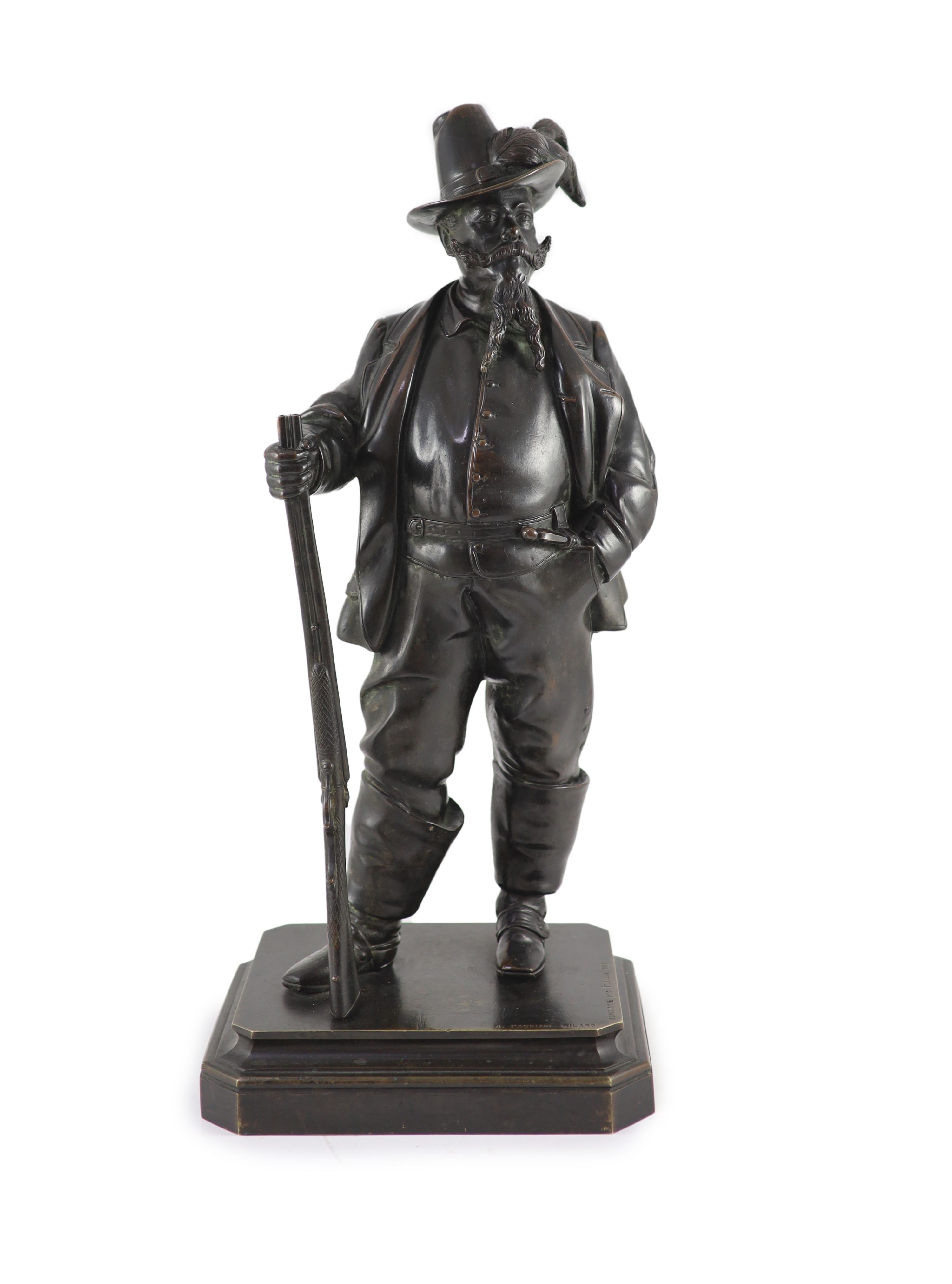 Antonio Pandiani (1838-1928), a bronze study of Victor Emmanuel II of Italy 52cm high.